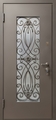Дверь входная металлическая стеклом и ковкой